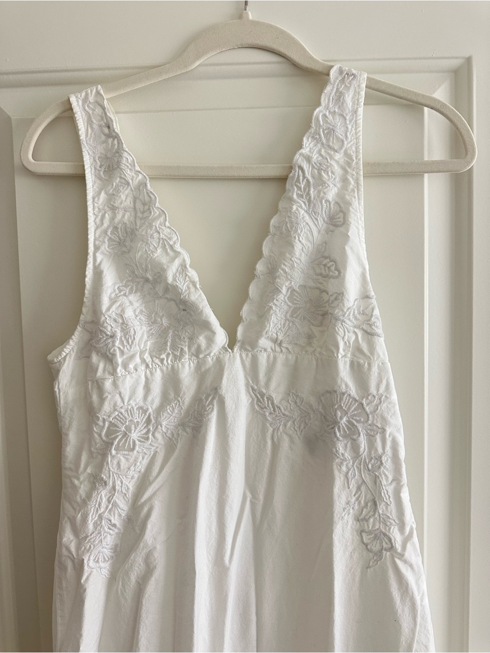 Zara Cotton Midi Embroidered Dress